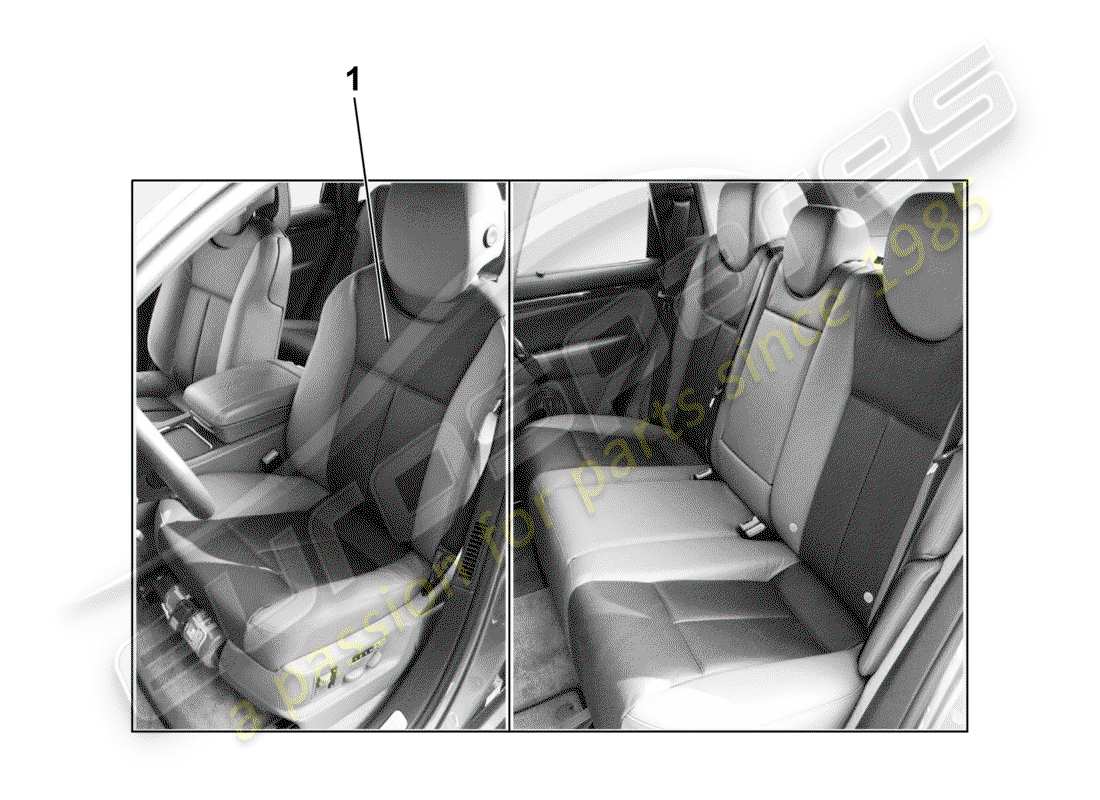 porsche 2010 (tequipment cayenne) seat cover part diagram