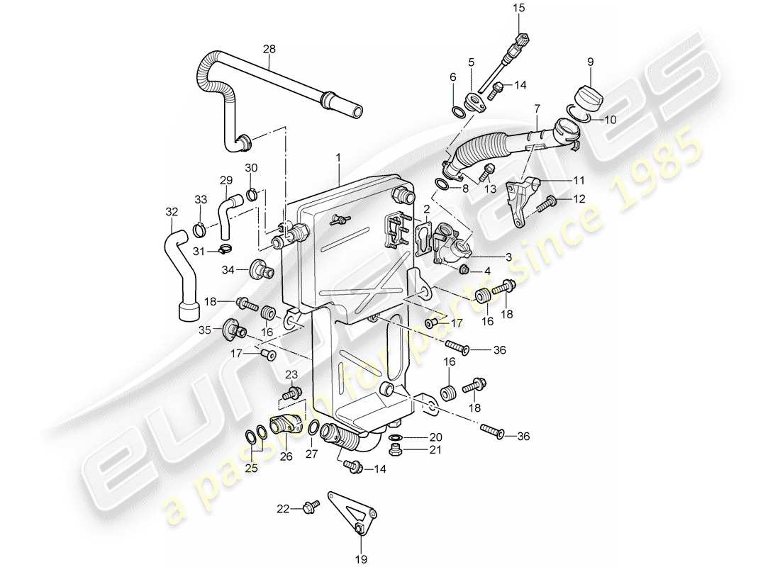 porsche 2008 (997-1 turbo / gt2) engine lubrication parts diagram