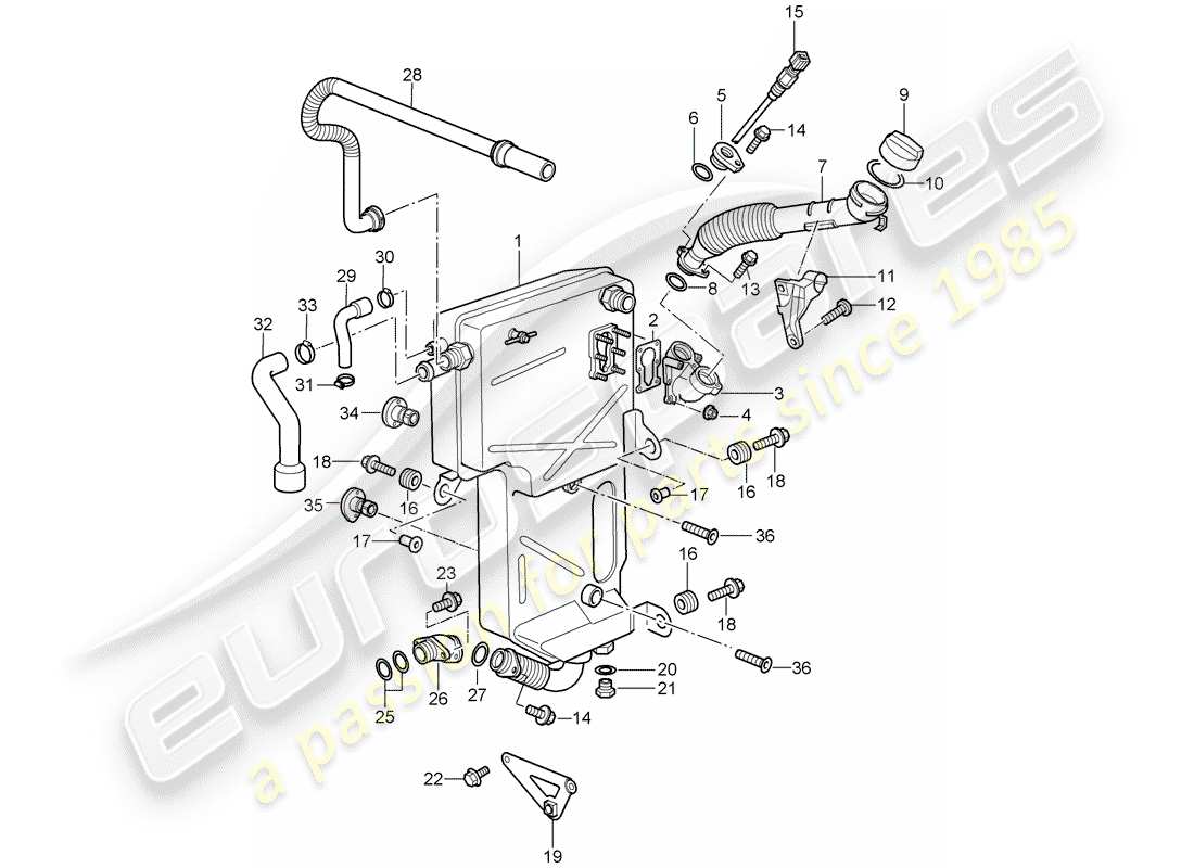 porsche 997 t/gt2 (2008) engine lubrication part diagram