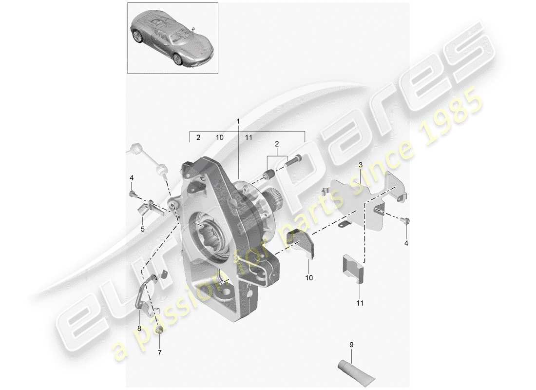 porsche 918 spyder (2015) wheel carrier parts diagram