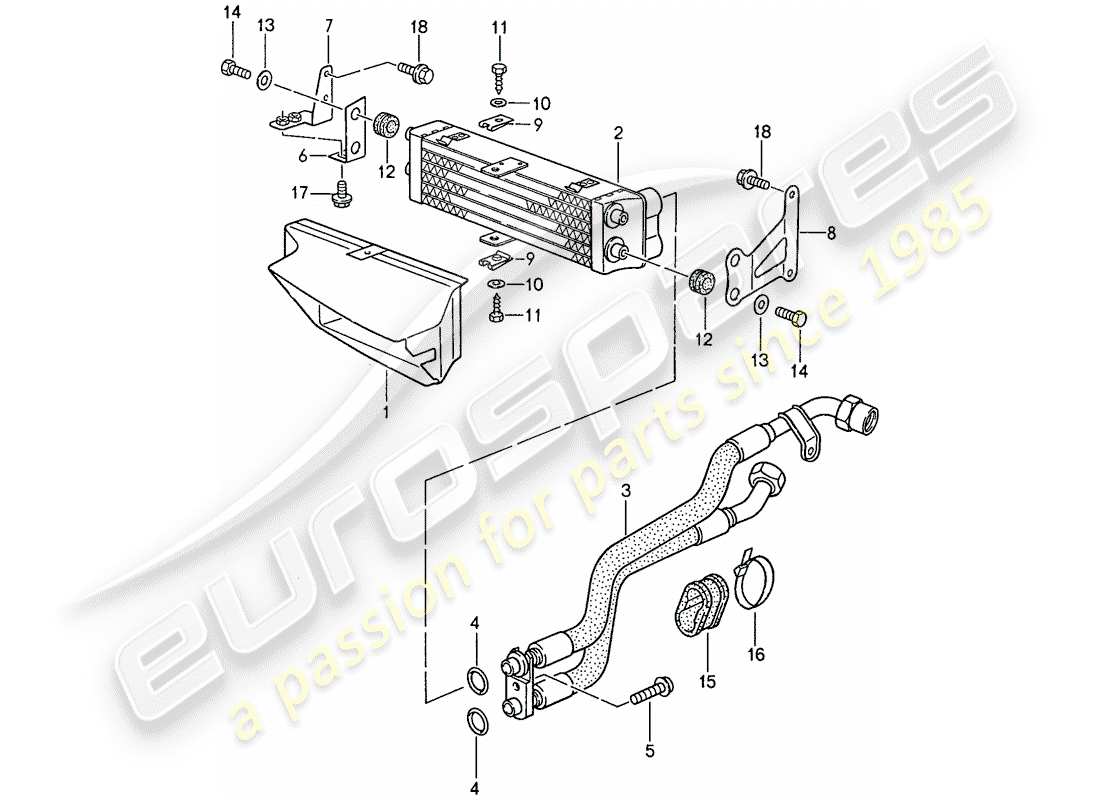 porsche 1989 (944) oil cooling part diagram