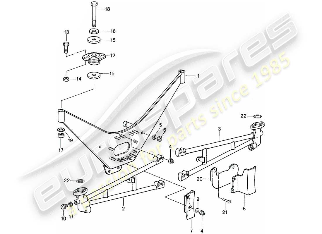 porsche 1987 (959) engine suspension - bracket - exhaust gas turbocharger part diagram
