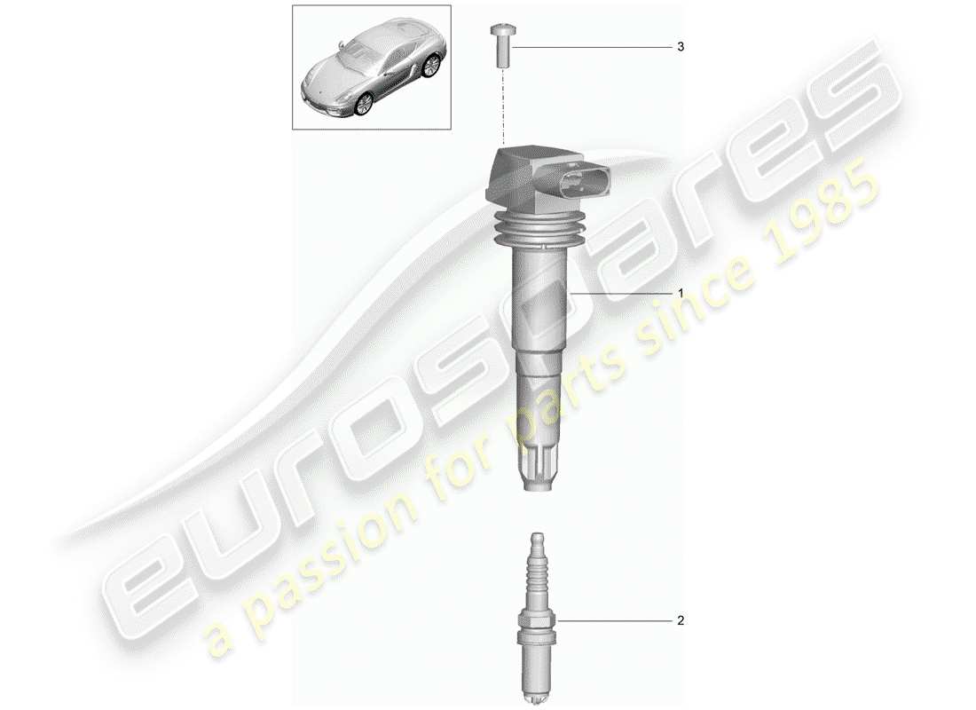 porsche 2016 (981 cayman) ignition system part diagram