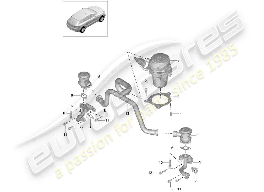 porsche 2015 (macan) secondary air pump part diagram