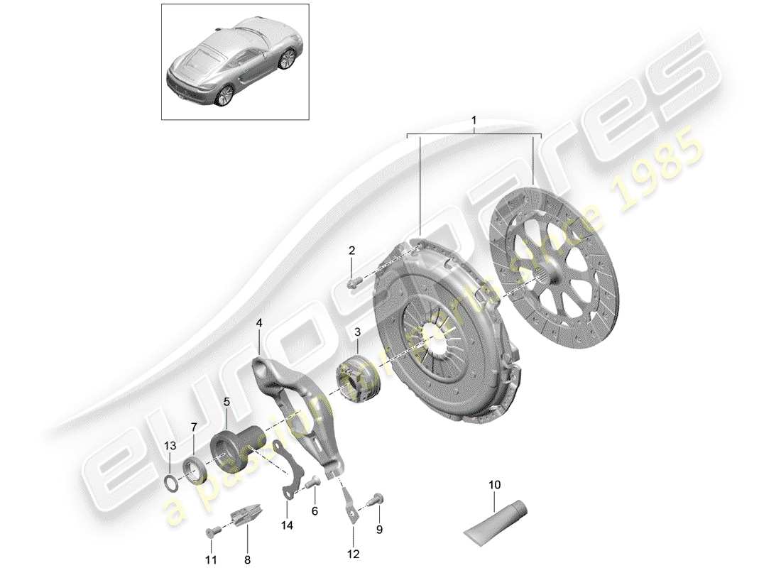 porsche 2016 (981 cayman) clutch part diagram