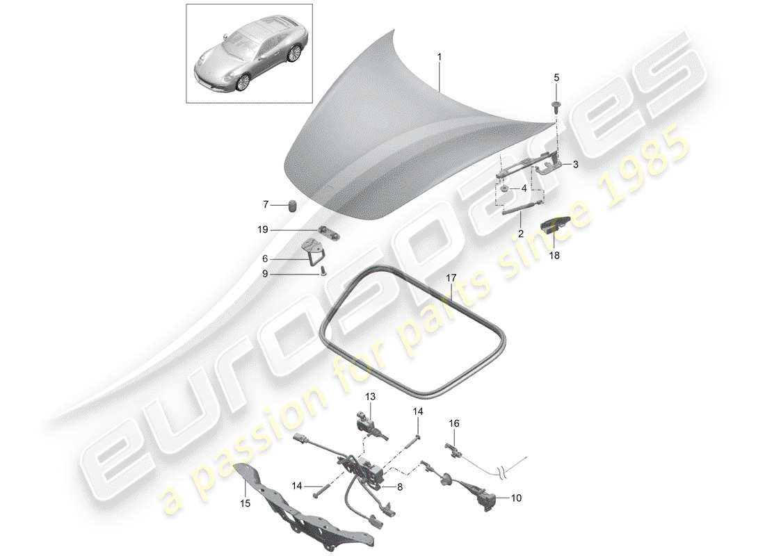 porsche 2020 (991-2) cover part diagram