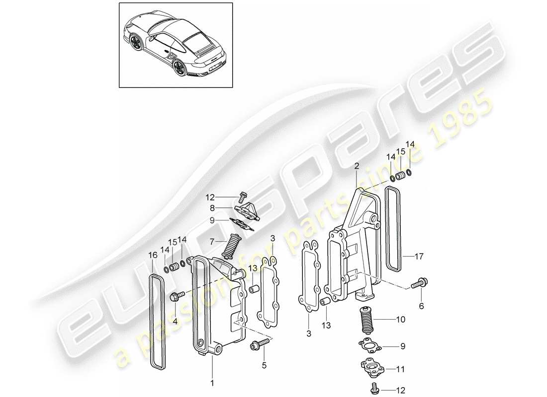 porsche 2013 (997-2 turbo / gt2 rs) chain case parts diagram