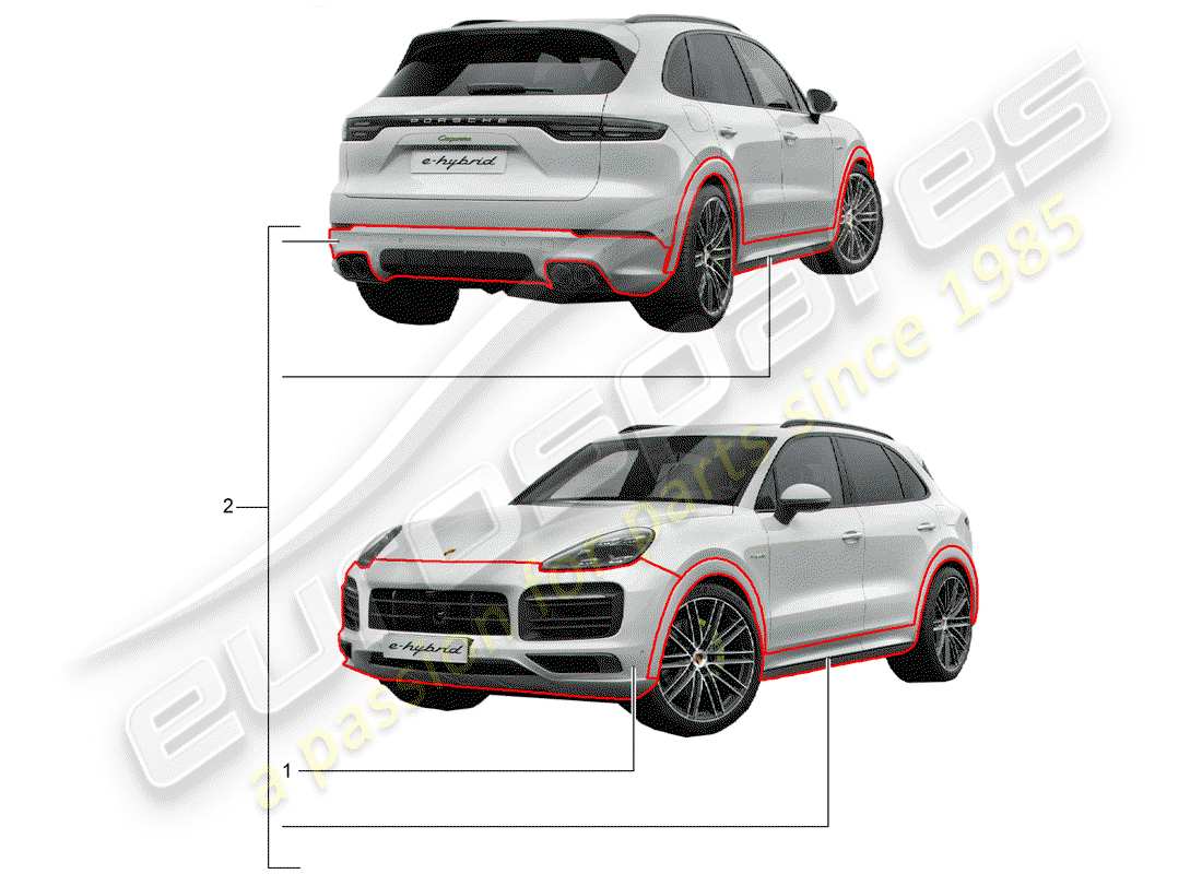 porsche 2016 (tequipment cayenne) sport design package part diagram