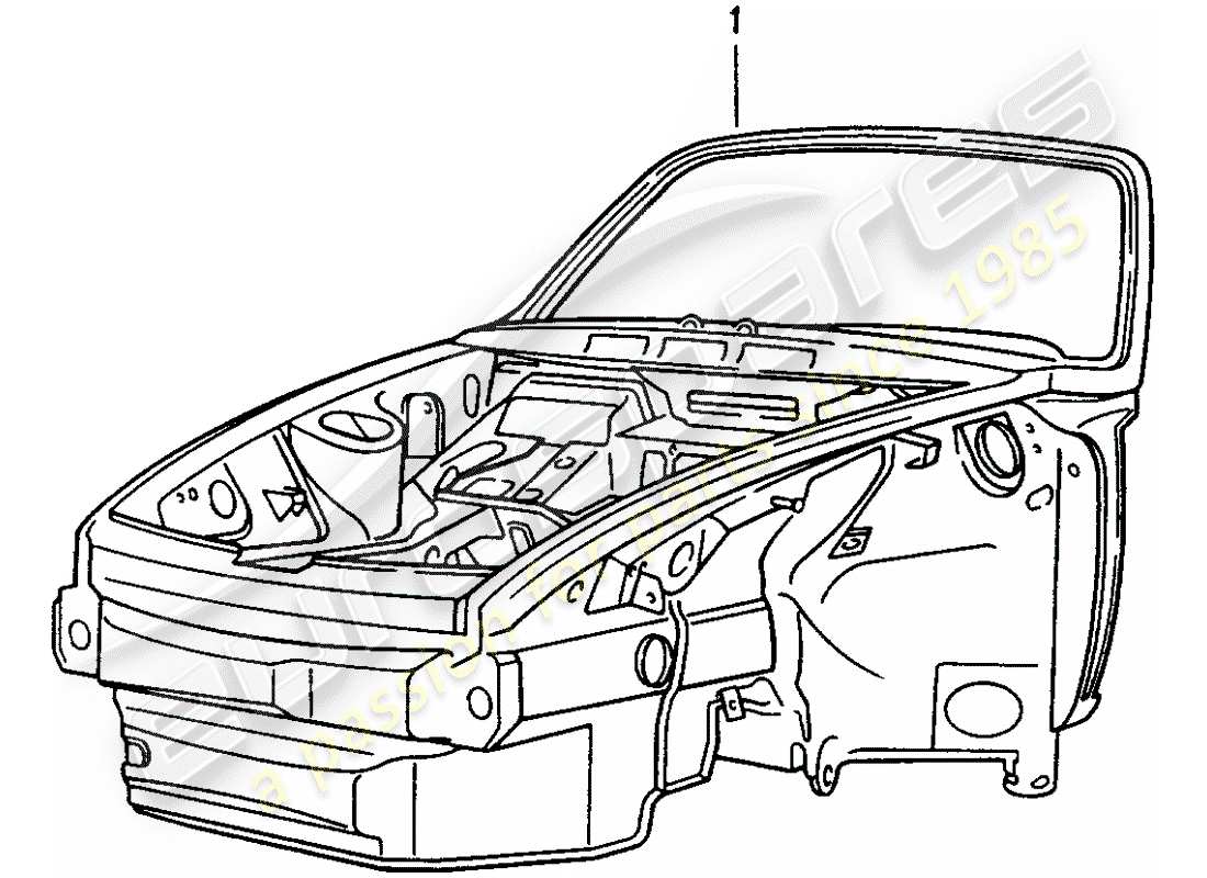 porsche 1994 (993) front end part diagram