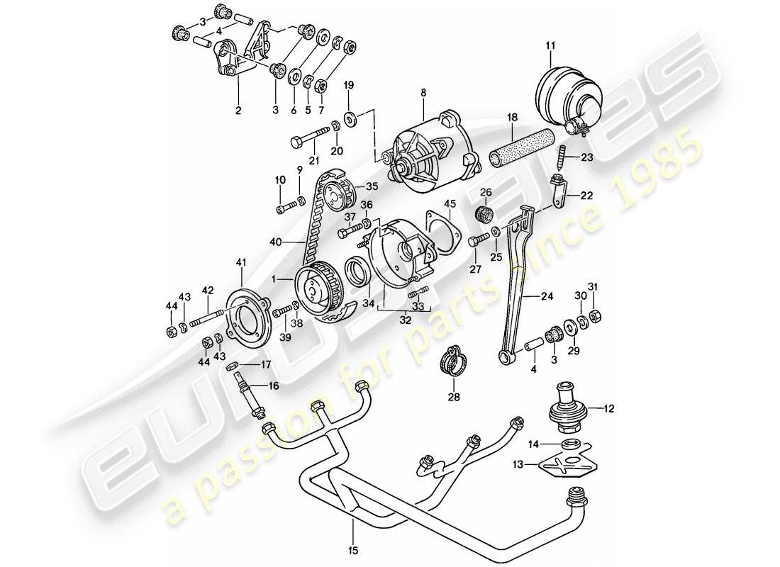 porsche 1986 (911) air injection part diagram