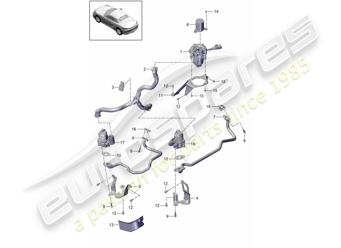 porsche 2018 (718 boxster) secondary air pump parts diagram