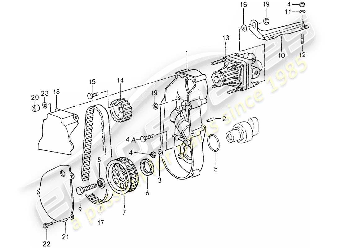 porsche 1993 (964) power-steering pump parts diagram