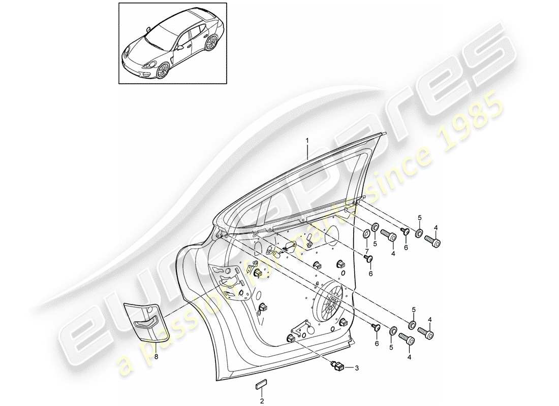 porsche 2012 (panamera 970) window regulator parts diagram