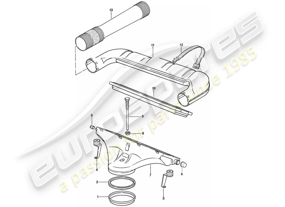 porsche 1986 (928) air cleaner - k-jetronic - d - mj 1983>> - mj 1983 part diagram