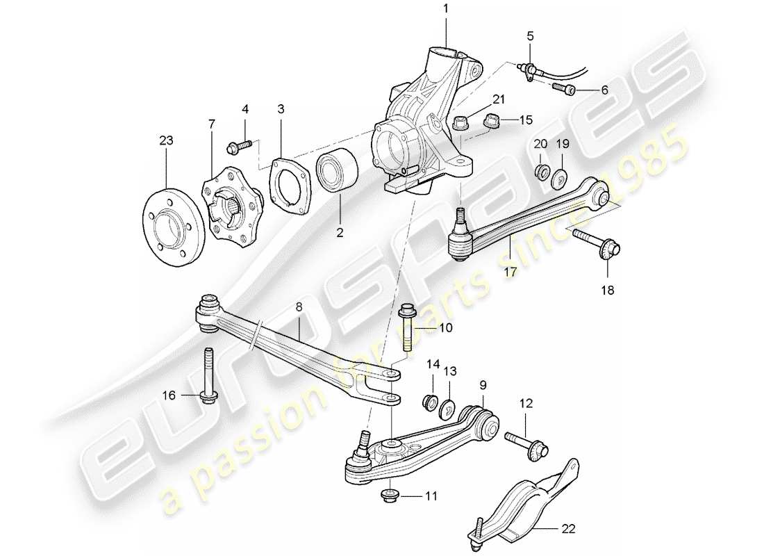 porsche 2008 (987 boxster) rear axle parts diagram