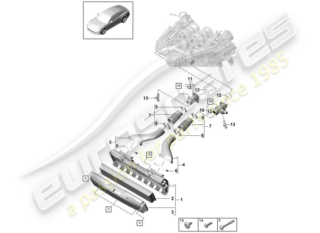 porsche 2020 (panamera 971-1) air cleaner housing parts diagram