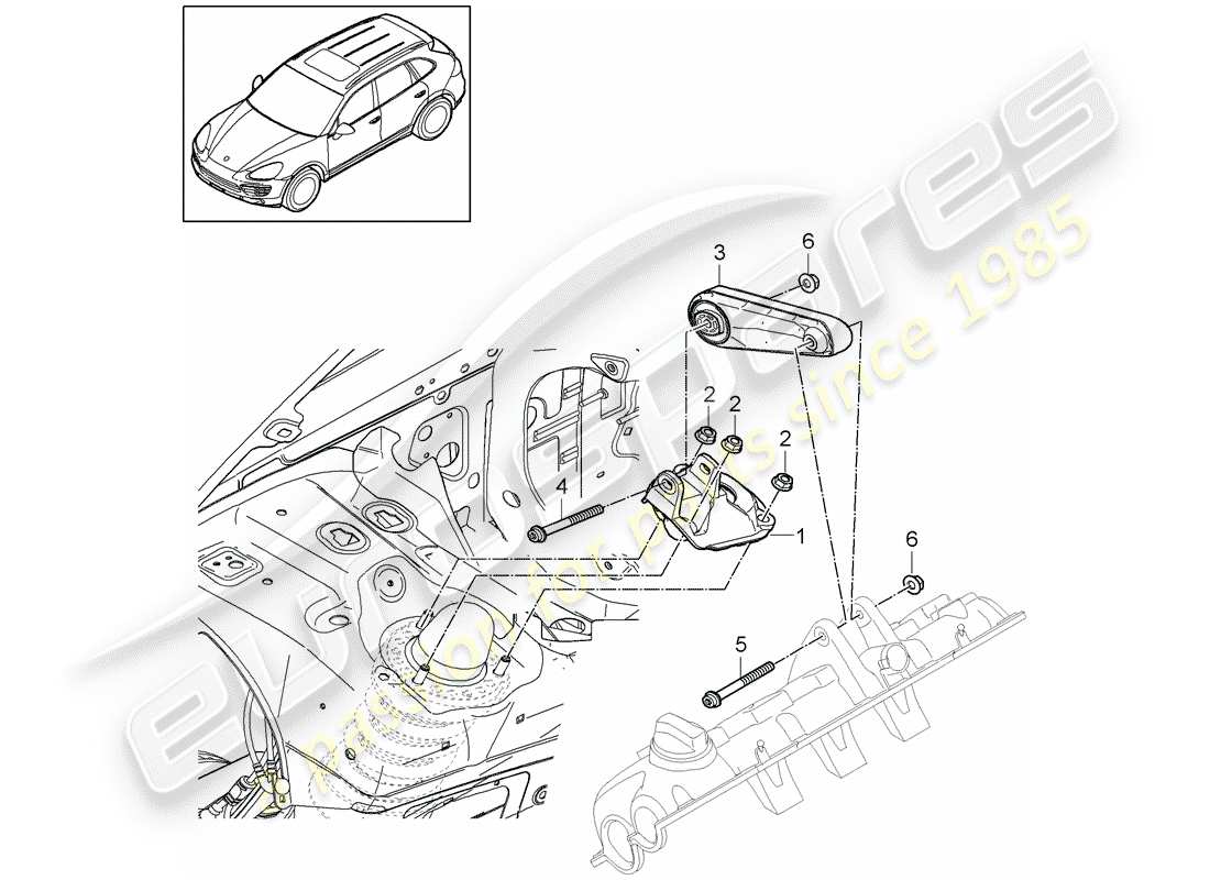 porsche 2014 (cayenne e2 92a) engine lifting tackle part diagram