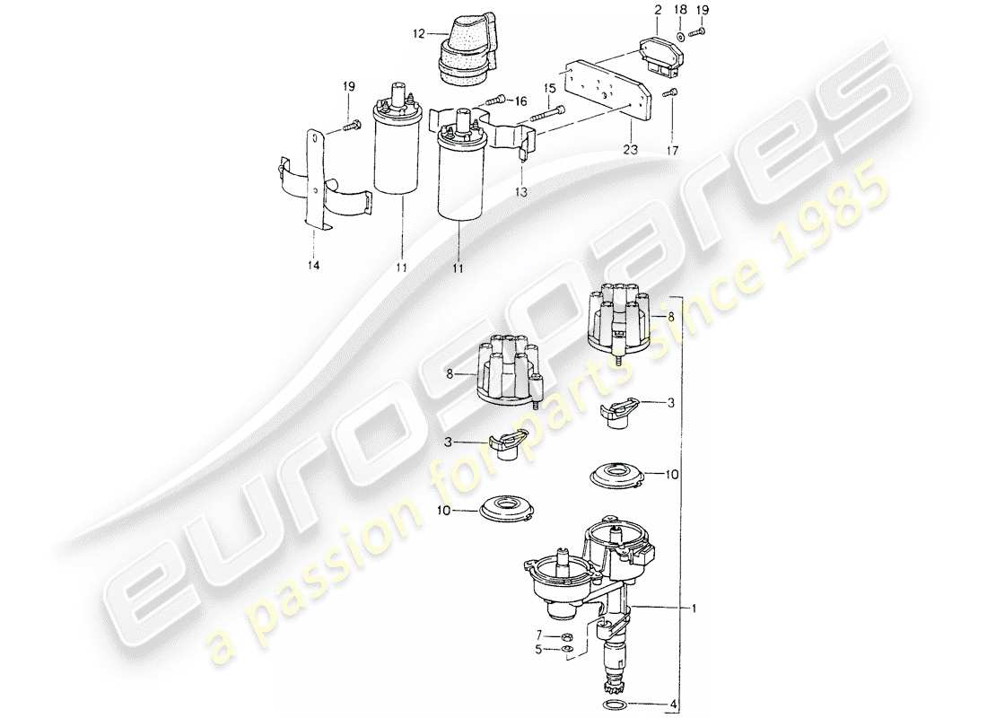 porsche 1994 (964) engine electrics 1 - see technical information - group 2 - nr. 1/94 - nr. 2/95 part diagram