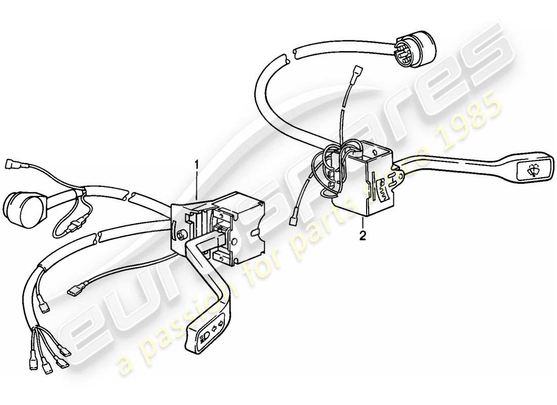 porsche 911 (1985) steering column switch part diagram
