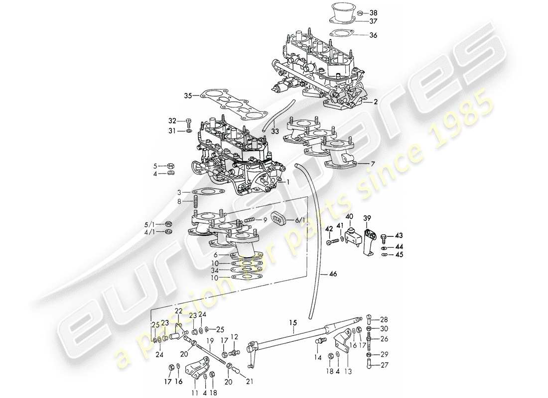 porsche 1972 (911) carburetor - - zenith- part diagram