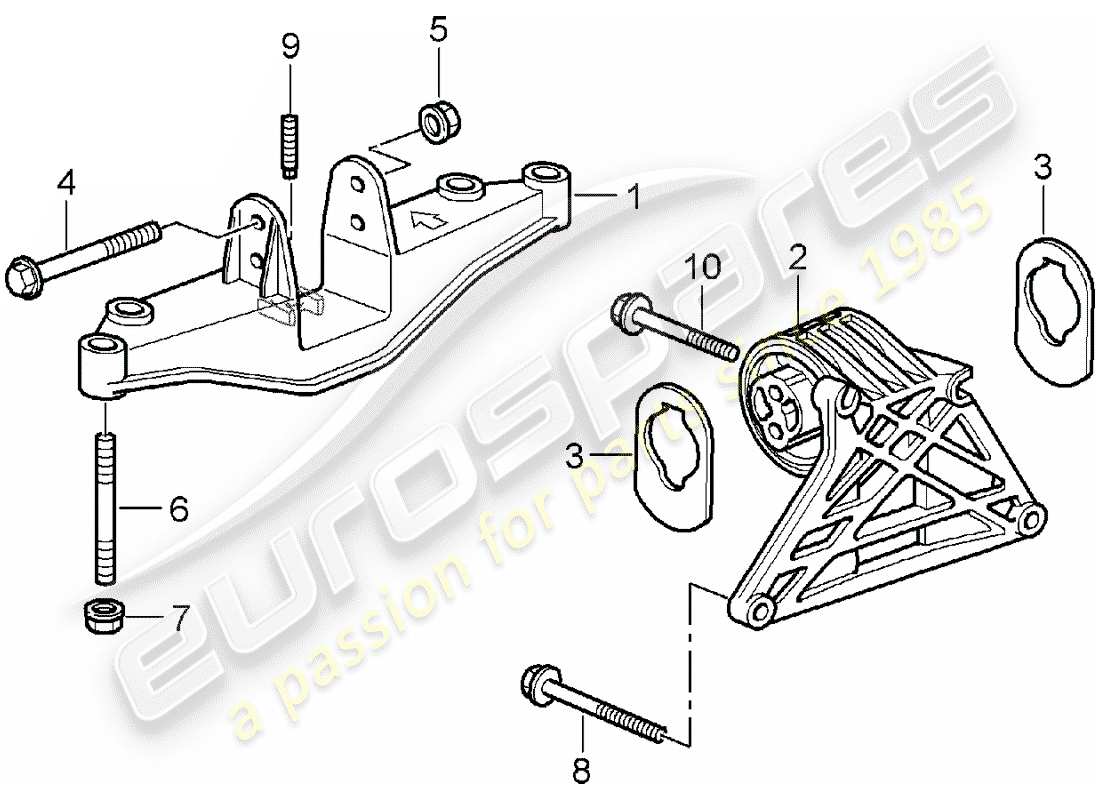 porsche 2007 (987 boxster) engine suspension part diagram