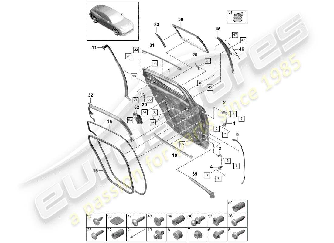 porsche 2018 (panamera 971-1) gasket part diagram