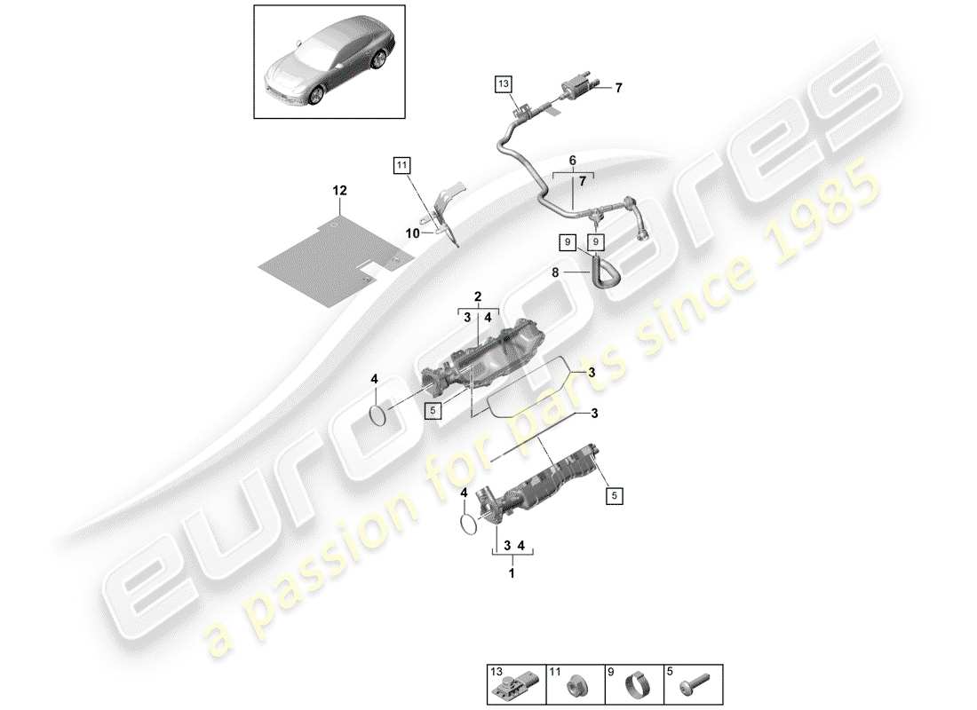 porsche 2019 (panamera 971-1) intake pipe part diagram