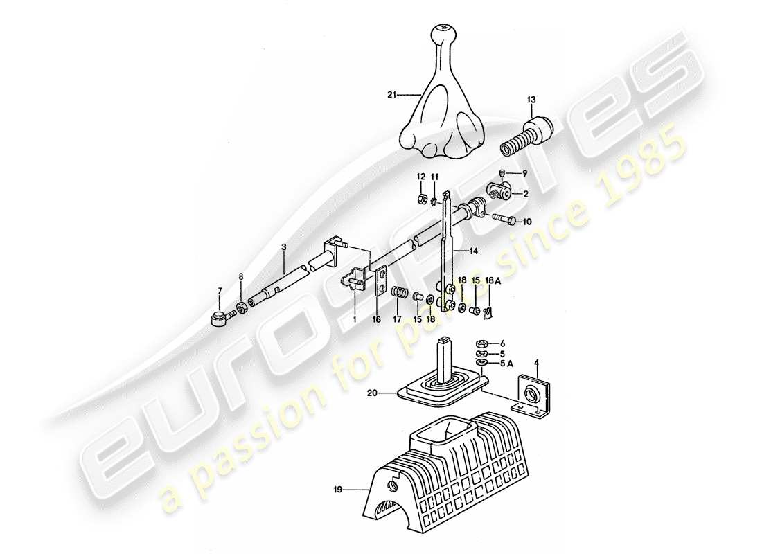 porsche 928 (1992) shift mechanism - for vehicles with - manual gearbox part diagram
