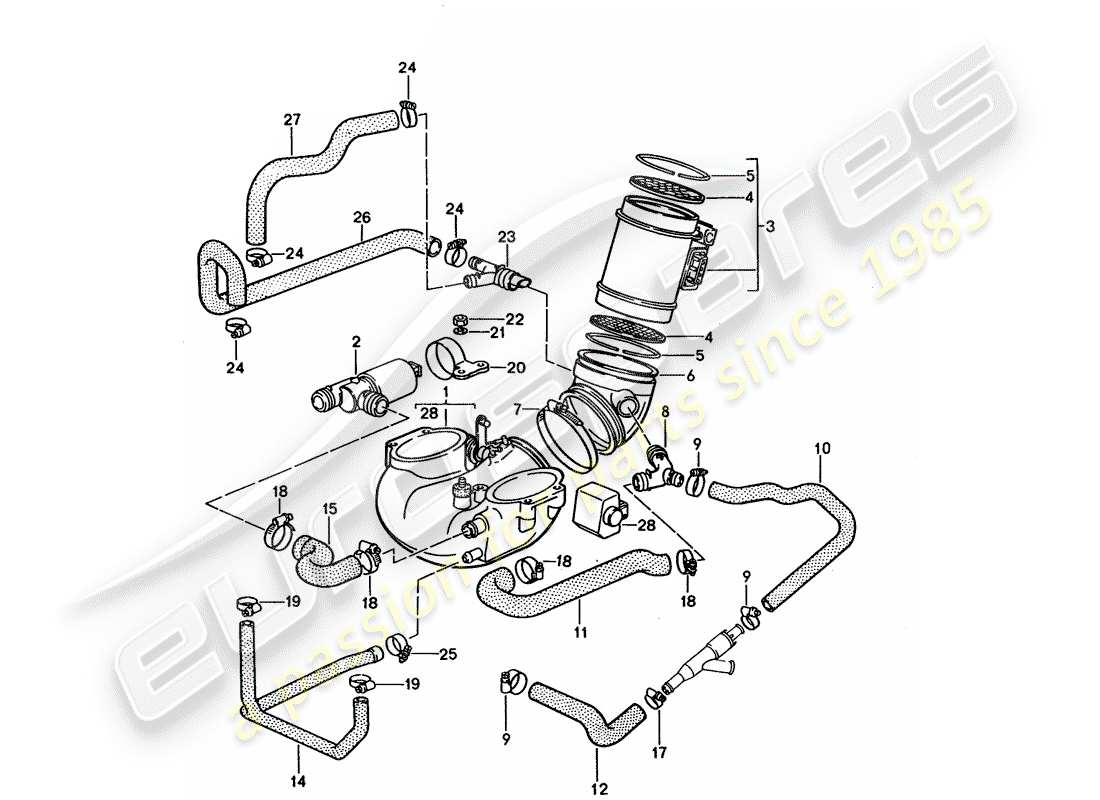 porsche 1992 (928) lh-jetronic - 1 part diagram