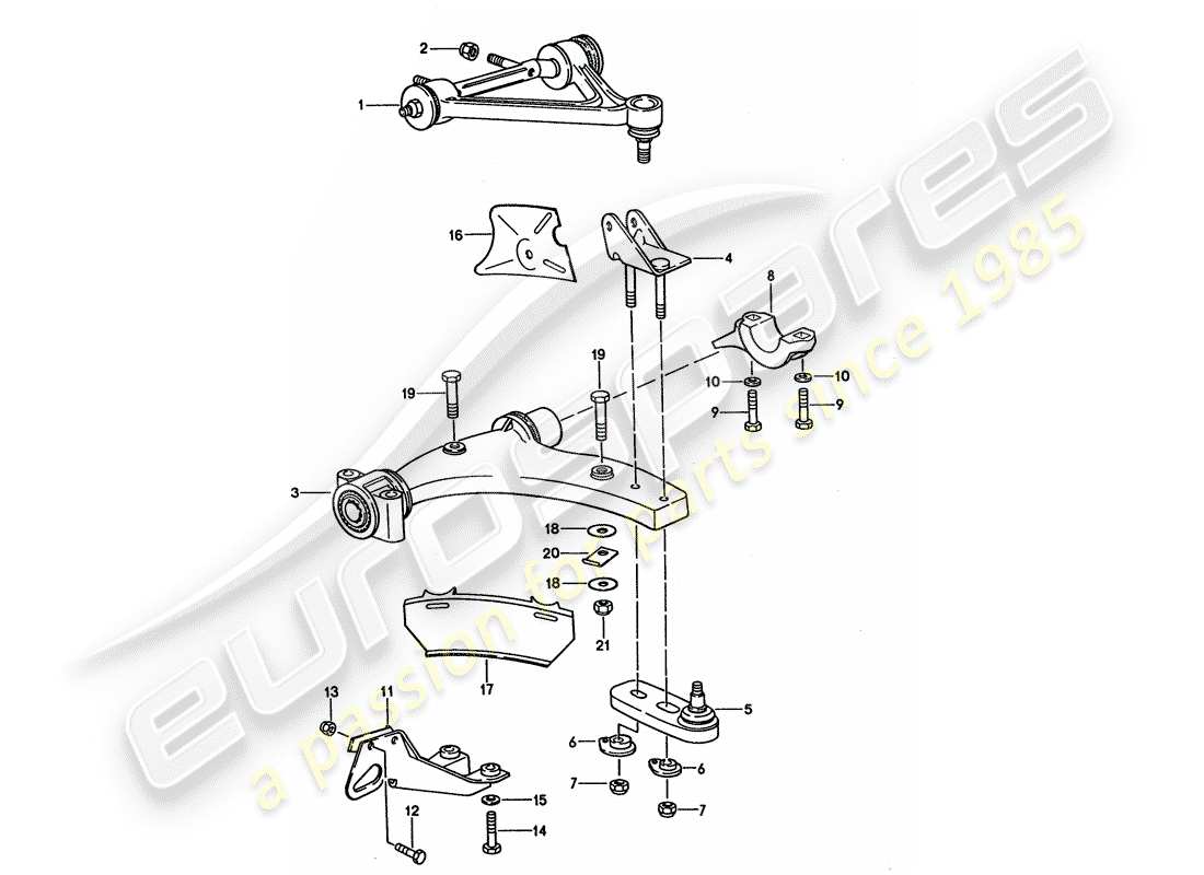 porsche 1995 (928) track control arm part diagram