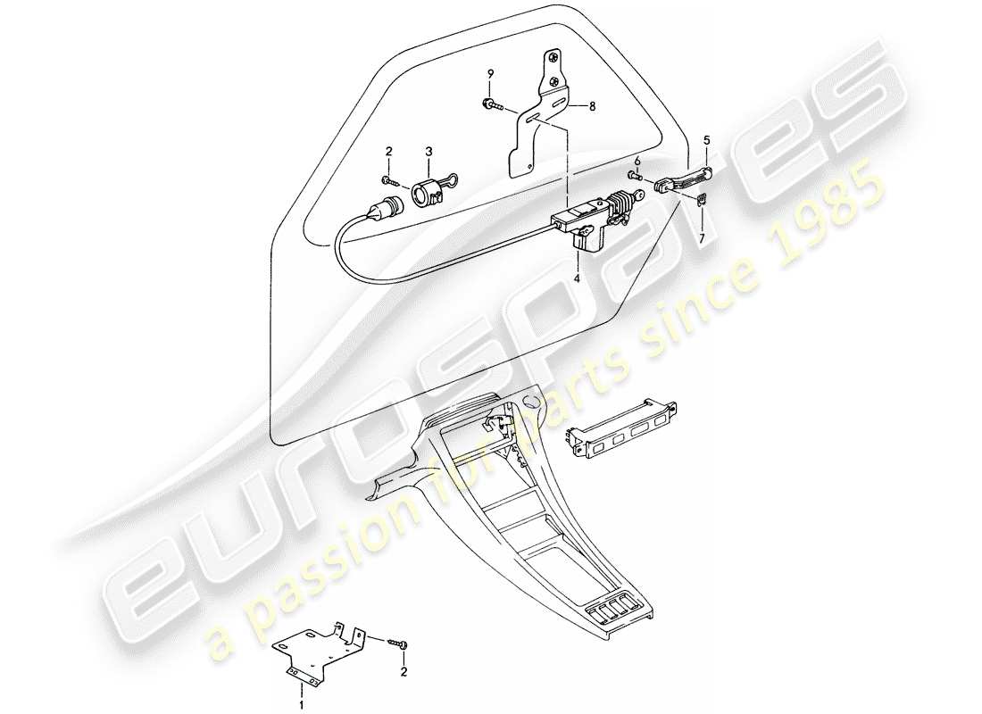 porsche 1992 (928) central locking system part diagram
