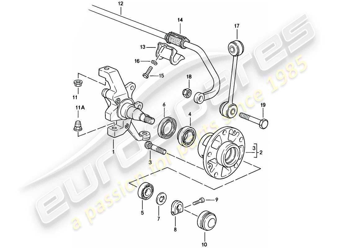 porsche 928 (1986) steering knuckle - stabilizer - front axle - f >> 92-gs860 999 - lubricants - d >> - mj 1985 part diagram