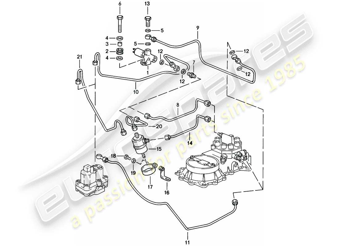 porsche 1982 (928) control pressure - lowering - d - mj 1980>> part diagram