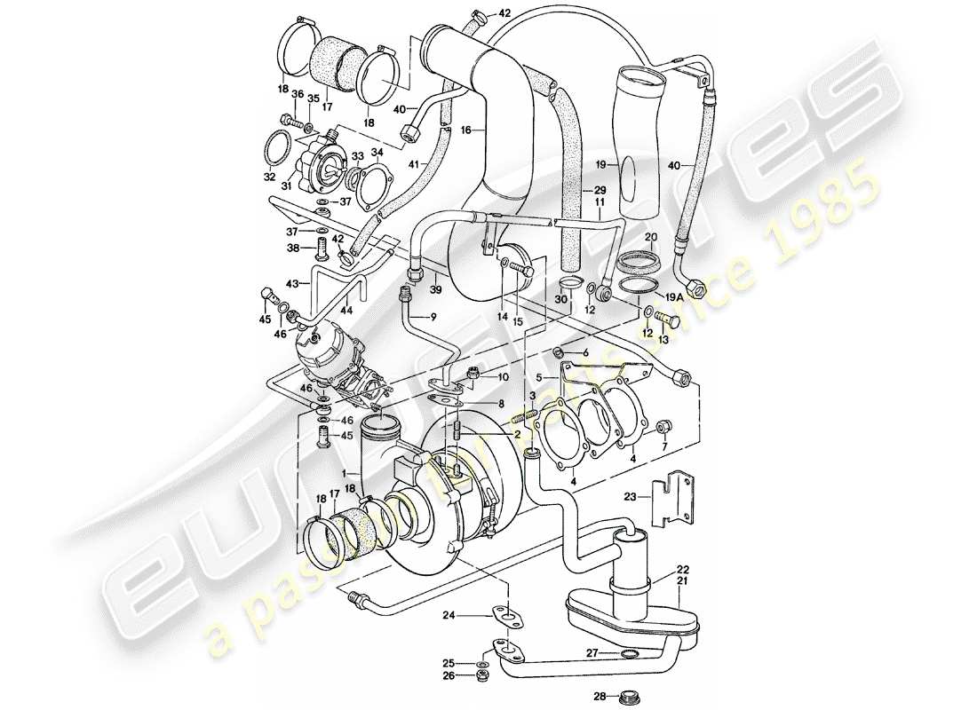 porsche 1981 (911) turbocharging part diagram