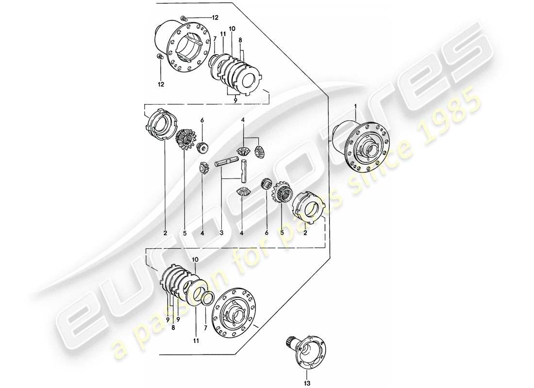 porsche 1979 (924) limited slip differential - 5-speed parts diagram