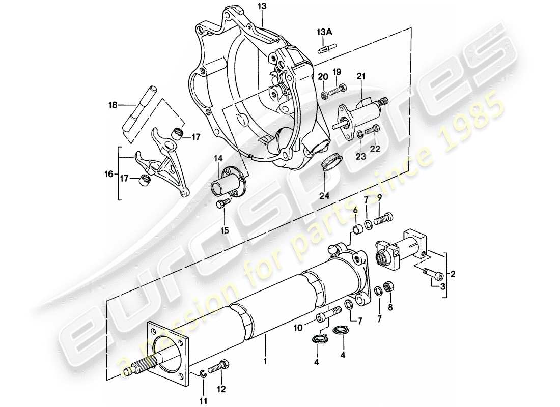 porsche 1979 (924) central tube parts diagram