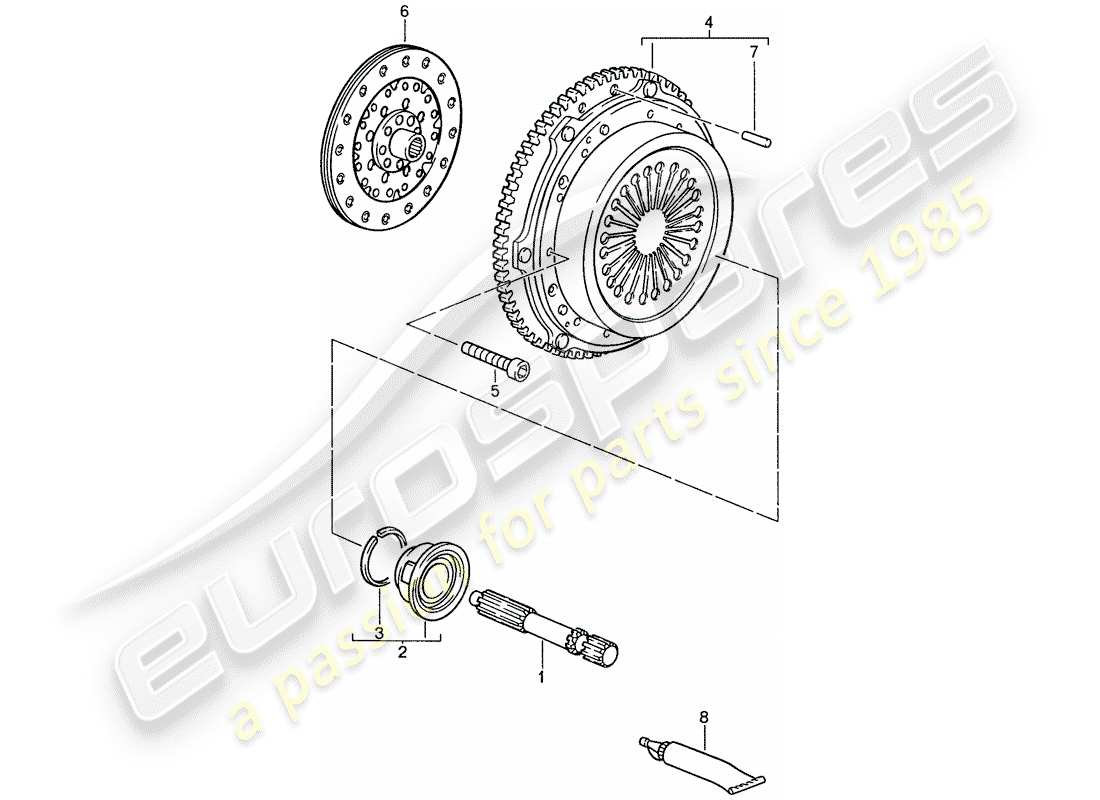 porsche 1991 (928) manual gearbox - clutch part diagram