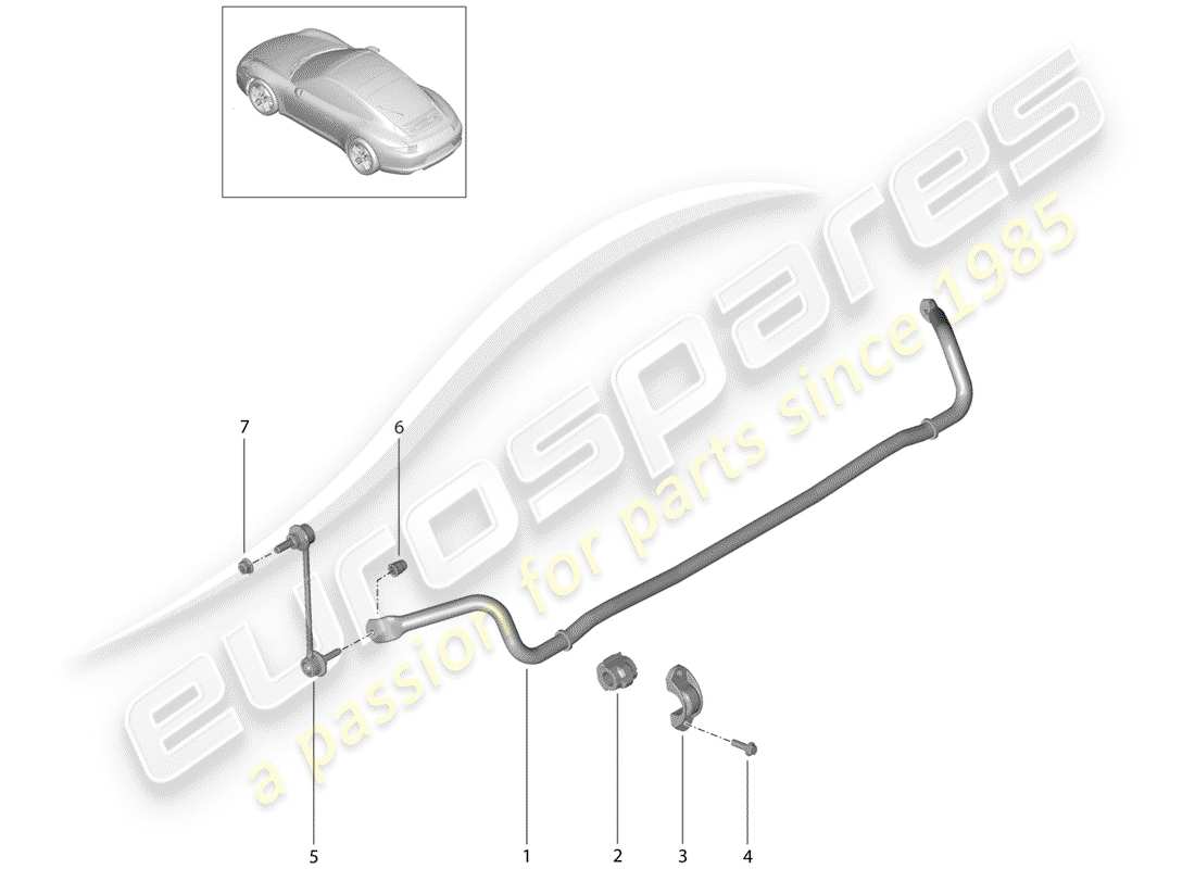 porsche 2014 (991-1) stabilizer part diagram