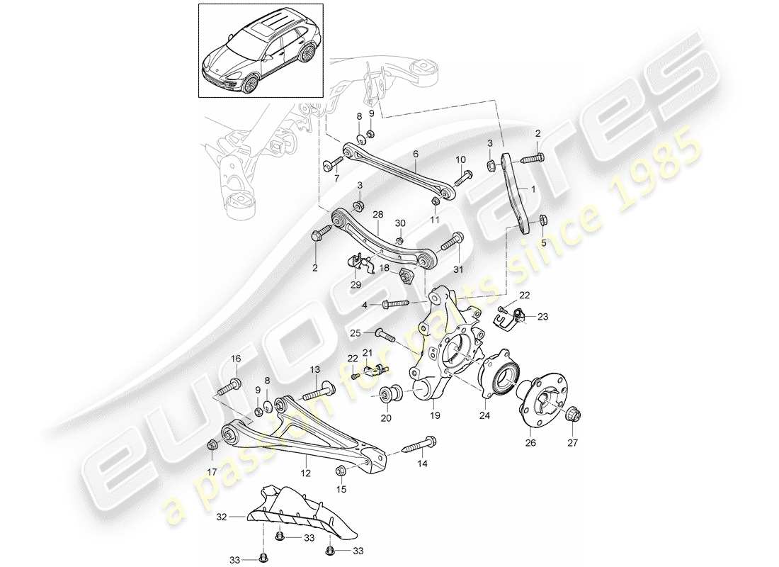 porsche 2014 (cayenne e2 92a) rear axle part diagram