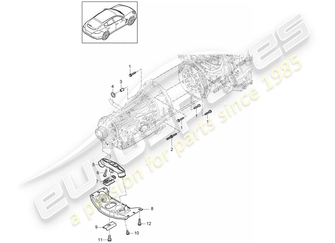 porsche 2016 (panamera 970) mounting parts for engine and parts diagram