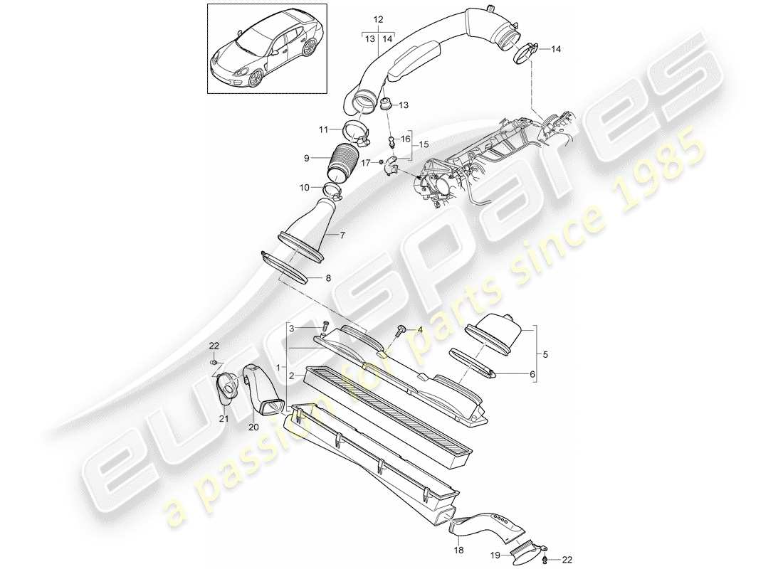 porsche 2016 (panamera 970) air cleaner system parts diagram