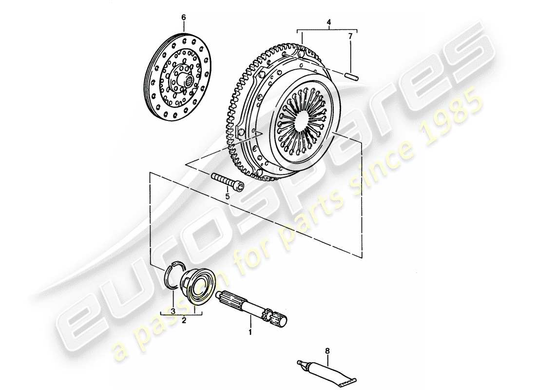 porsche 1992 (928) manual gearbox - clutch part diagram