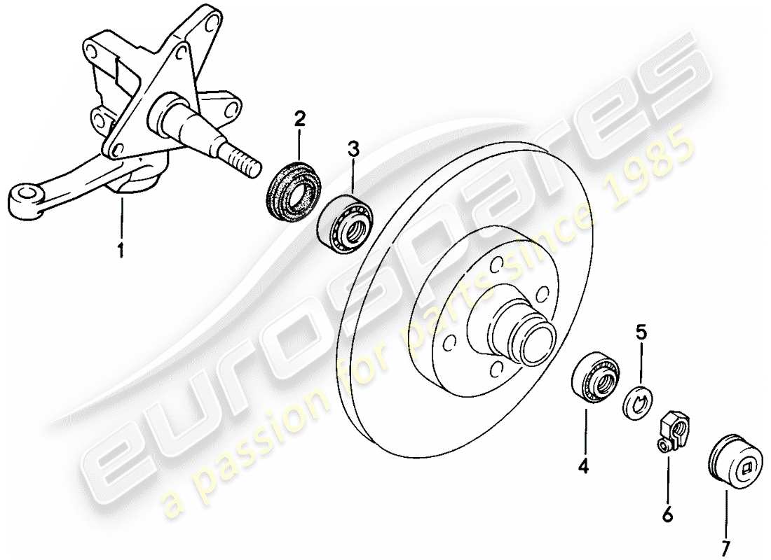 porsche 1979 (924) steering knuckle - lubricants parts diagram