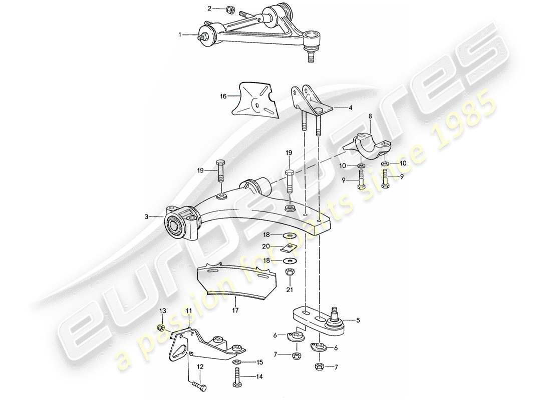 porsche 928 (1991) track control arm part diagram
