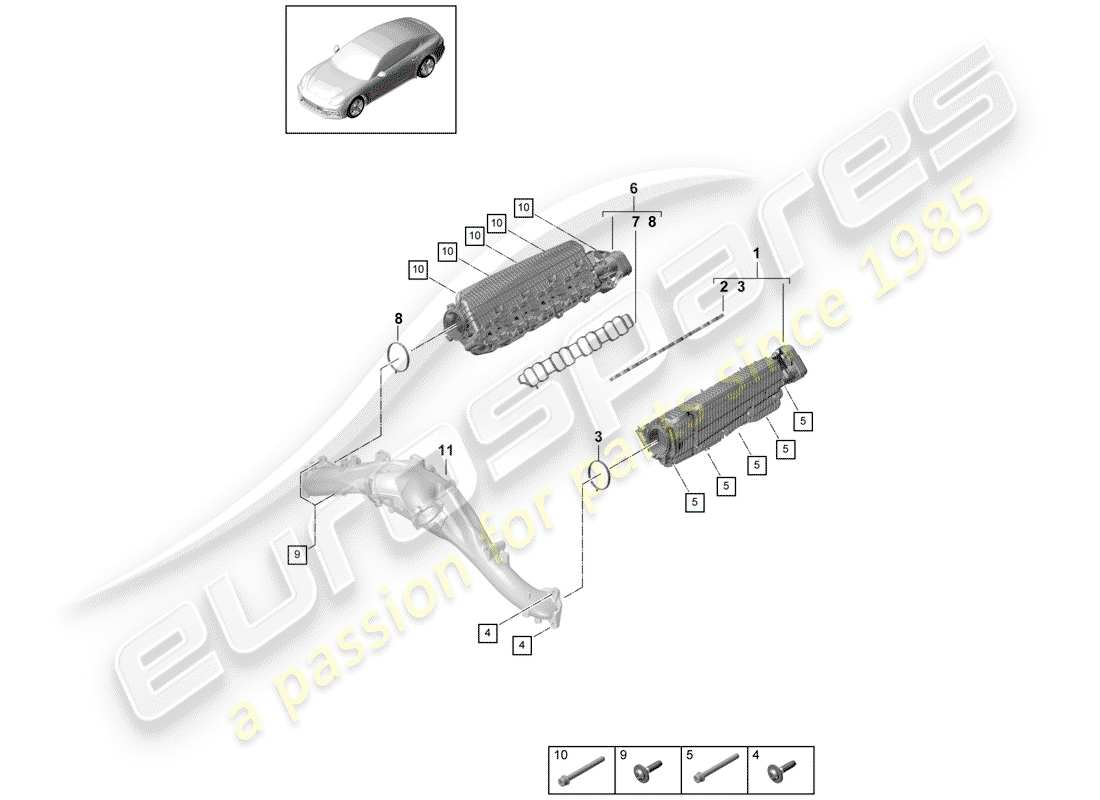 porsche panamera 971 (2018) intake pipe parts diagram