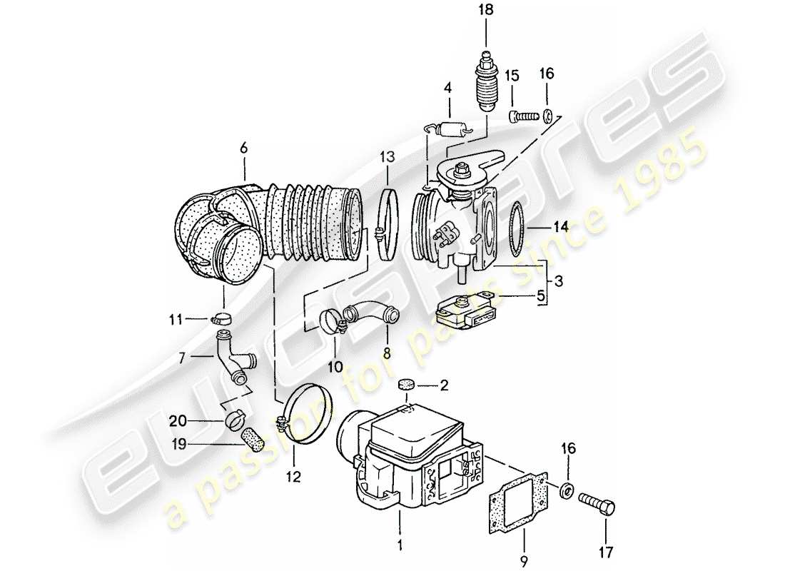 porsche 1990 (944) l-jetronic - 1 part diagram
