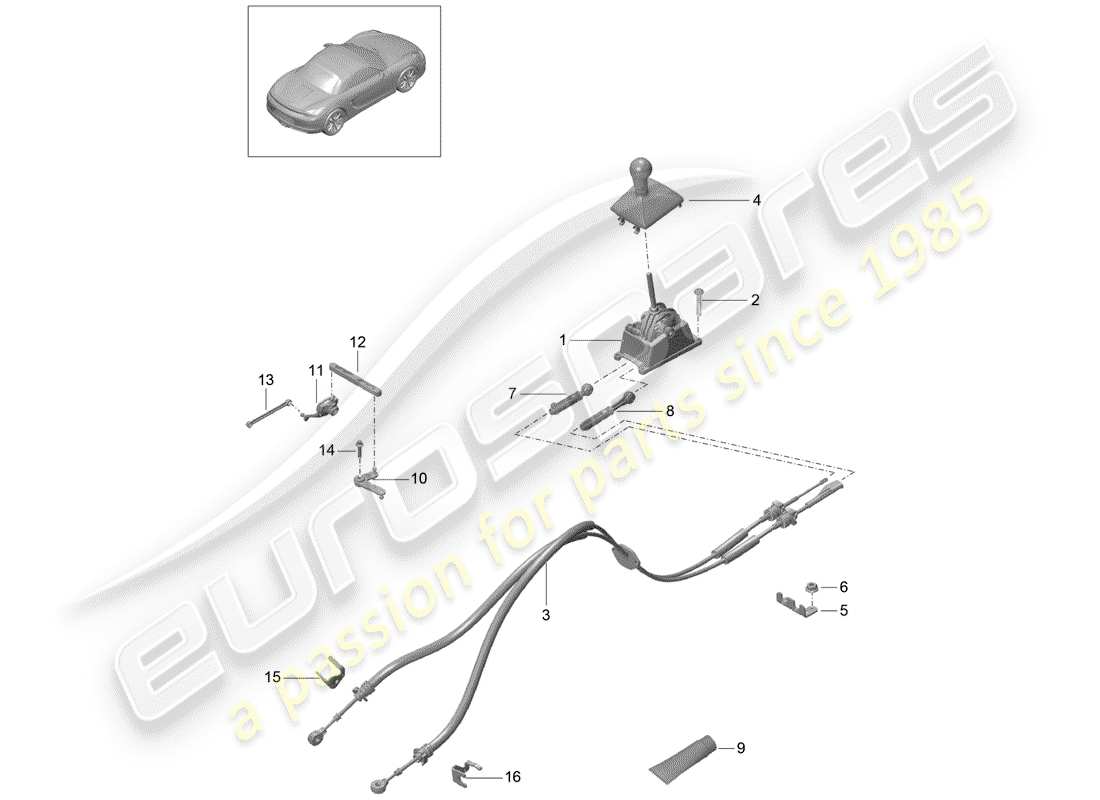 porsche 2012 (981 boxster) transmission control part diagram