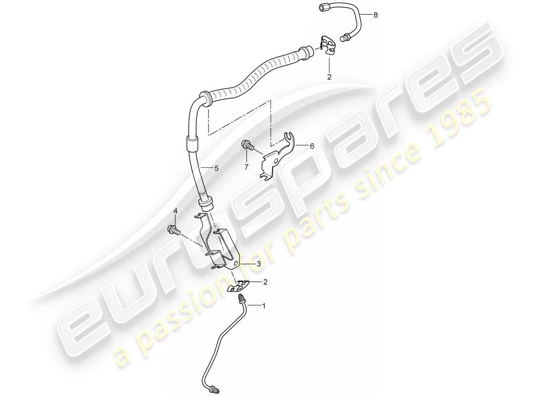 porsche cayenne (2009) brake lines parts diagram