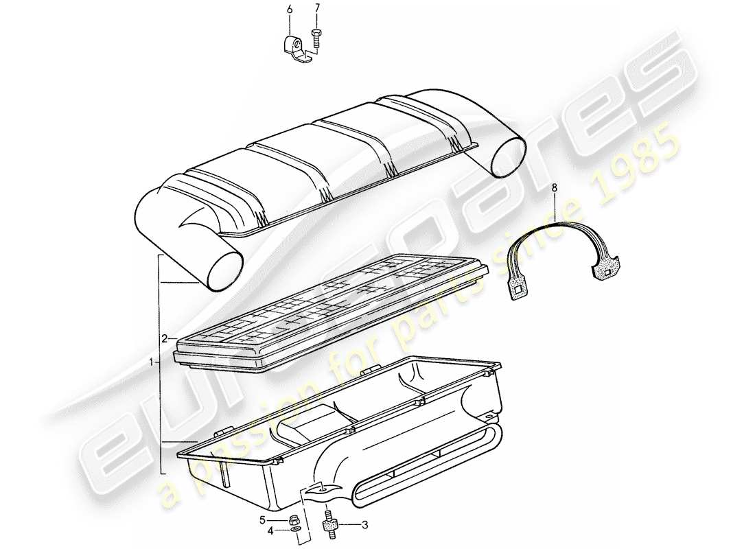 porsche 1987 (959) intake system 1 part diagram