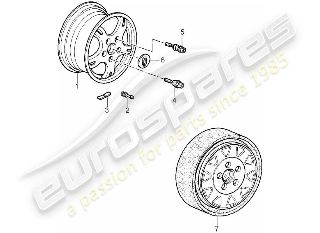 porsche 2008 (987 boxster) wheels parts diagram